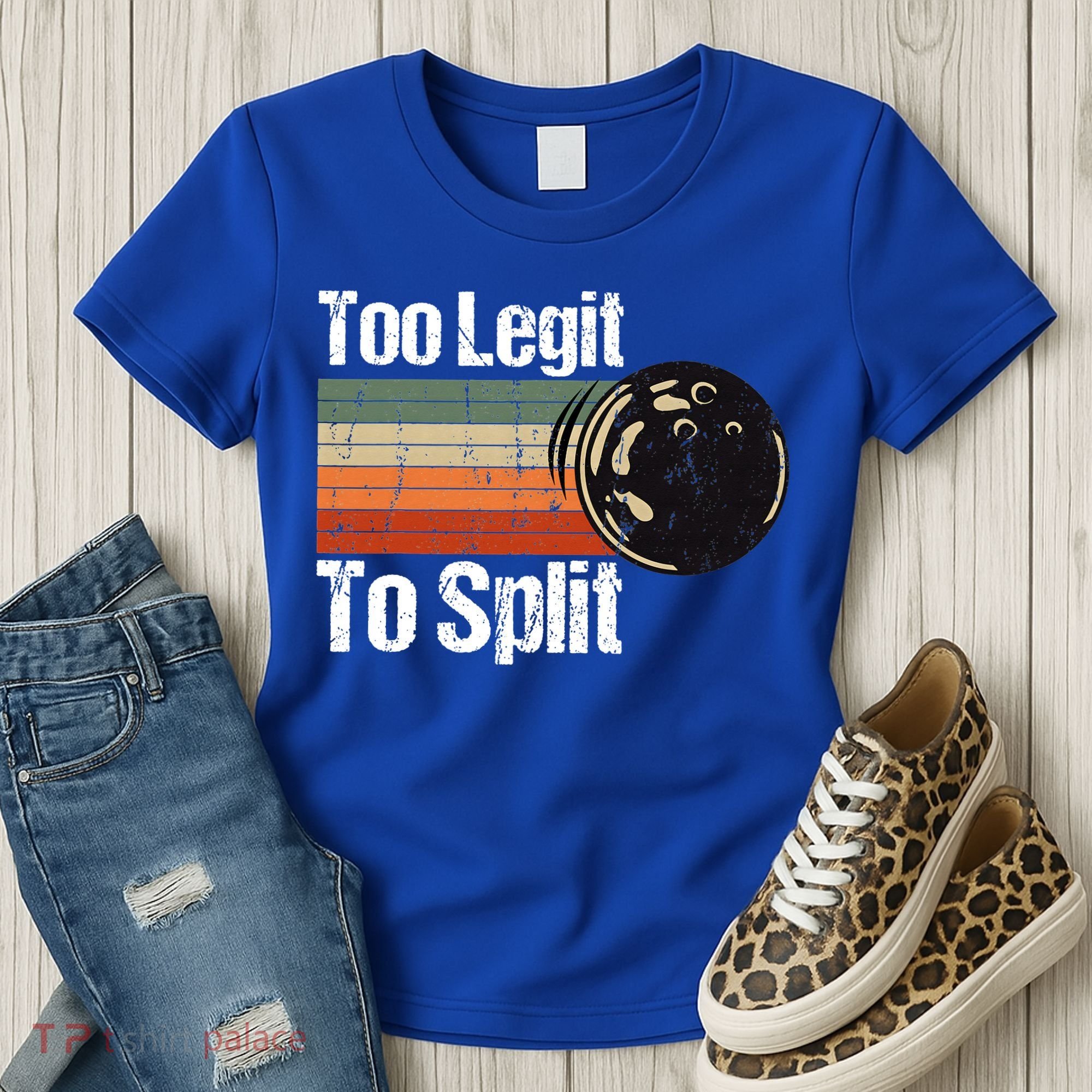 Too Legit To Split Funny Retro Bowling Team Unisex Blower Women's T-Shirt