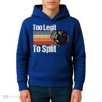 Too Legit To Split Funny Retro Bowling Team Unisex Blower Kids Hoodie thumb 4