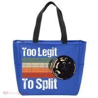 Too Legit To Split Funny Retro Bowling Team Unisex Blower Tote Bag thumb 0