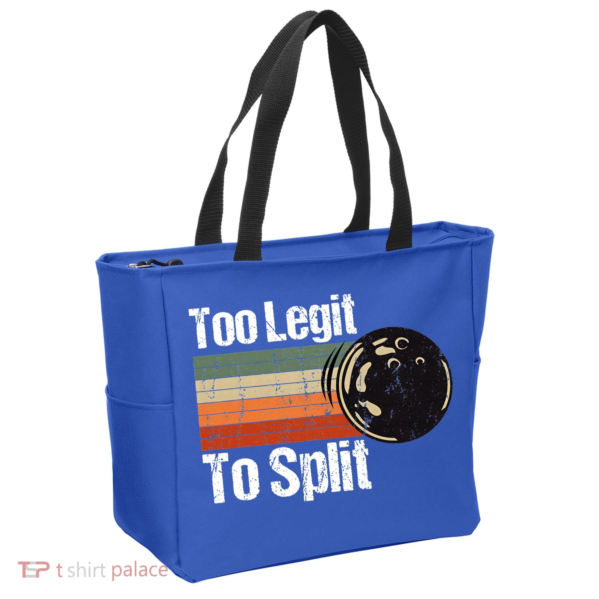 Too Legit To Split Funny Retro Bowling Team Unisex Blower Tote Bag