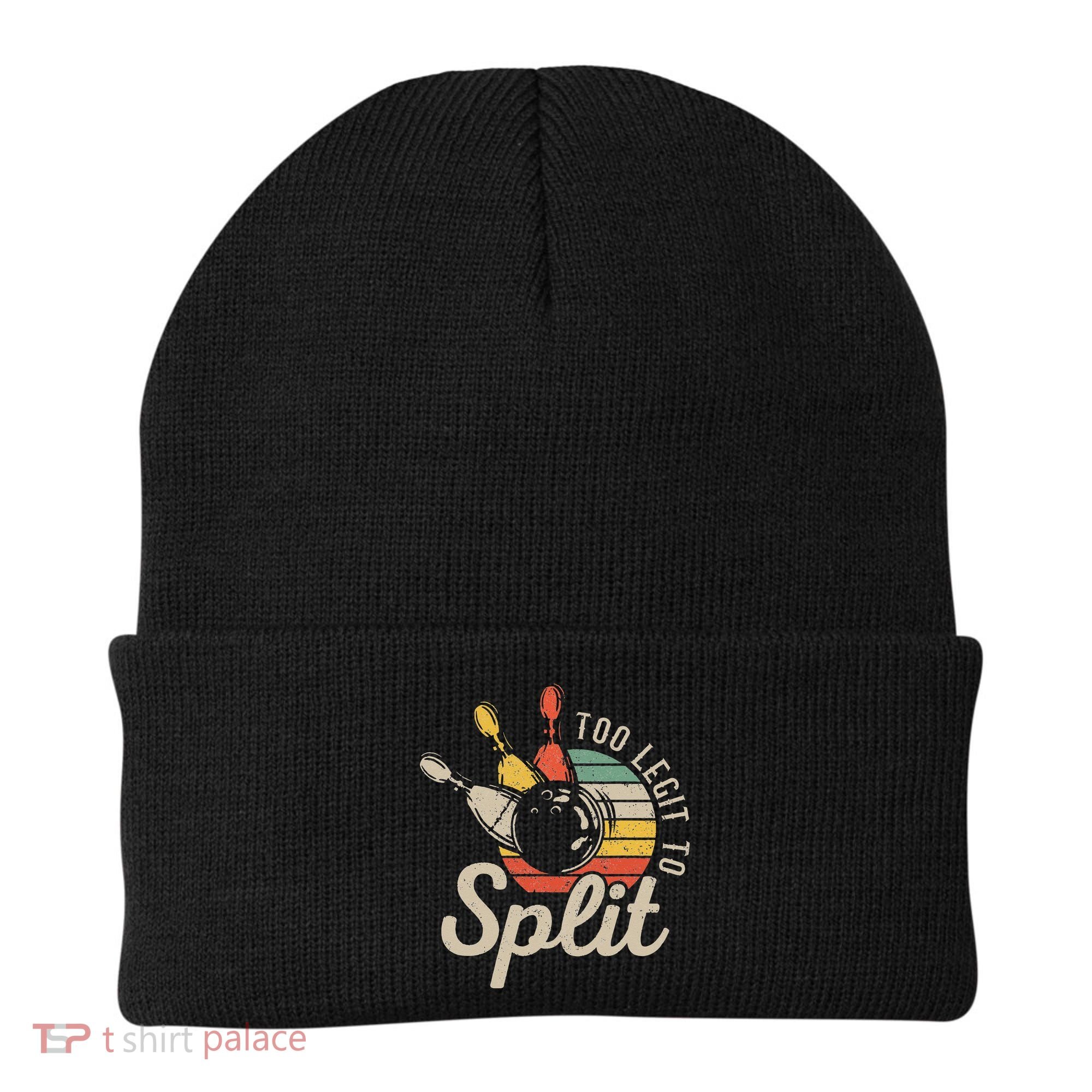 Too Legit To Split Retro Bowling Funny Bowler Bowling Team Beanie