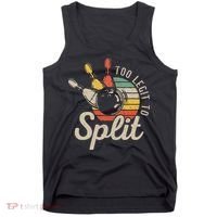 Too Legit To Split Retro Bowling Funny Bowler Bowling Team Tank Top thumb 0