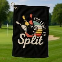 Too Legit To Split Retro Bowling Funny Bowler Bowling Team Golf Towel thumb 1