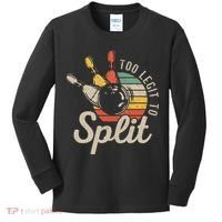 Too Legit To Split Retro Bowling Funny Bowler Bowling Team Kids Long Sleeve Shirt thumb 0