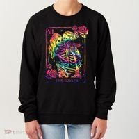 The Lovers Tarot Card Goth Tie Dye Kissing Lesbian Skeletons Women's Sweatshirt thumb 0