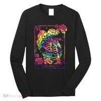 The Lovers Tarot Card Goth Tie Dye Kissing Lesbian Skeletons Long Sleeve Shirt thumb 0