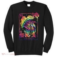 The Lovers Tarot Card Goth Tie Dye Kissing Lesbian Skeletons Sweatshirt thumb 0