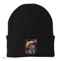 The Lovers Tarot Card Goth Tie Dye Kissing Lesbian Skeletons Beanie thumb 0