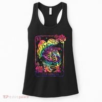 The Lovers Tarot Card Goth Tie Dye Kissing Lesbian Skeletons Women's Tank Top thumb 0