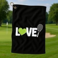 Tennis Love Tennis Racket Gift Golf Towel thumb 1