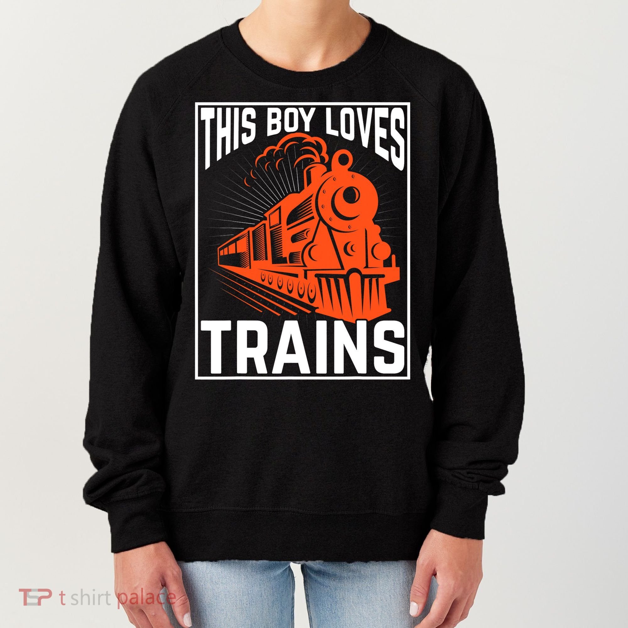 This  loves trains locomotives and wagon! boys train Women's Sweatshirt