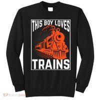 This  loves trains locomotives and wagon! boys train Sweatshirt thumb 0