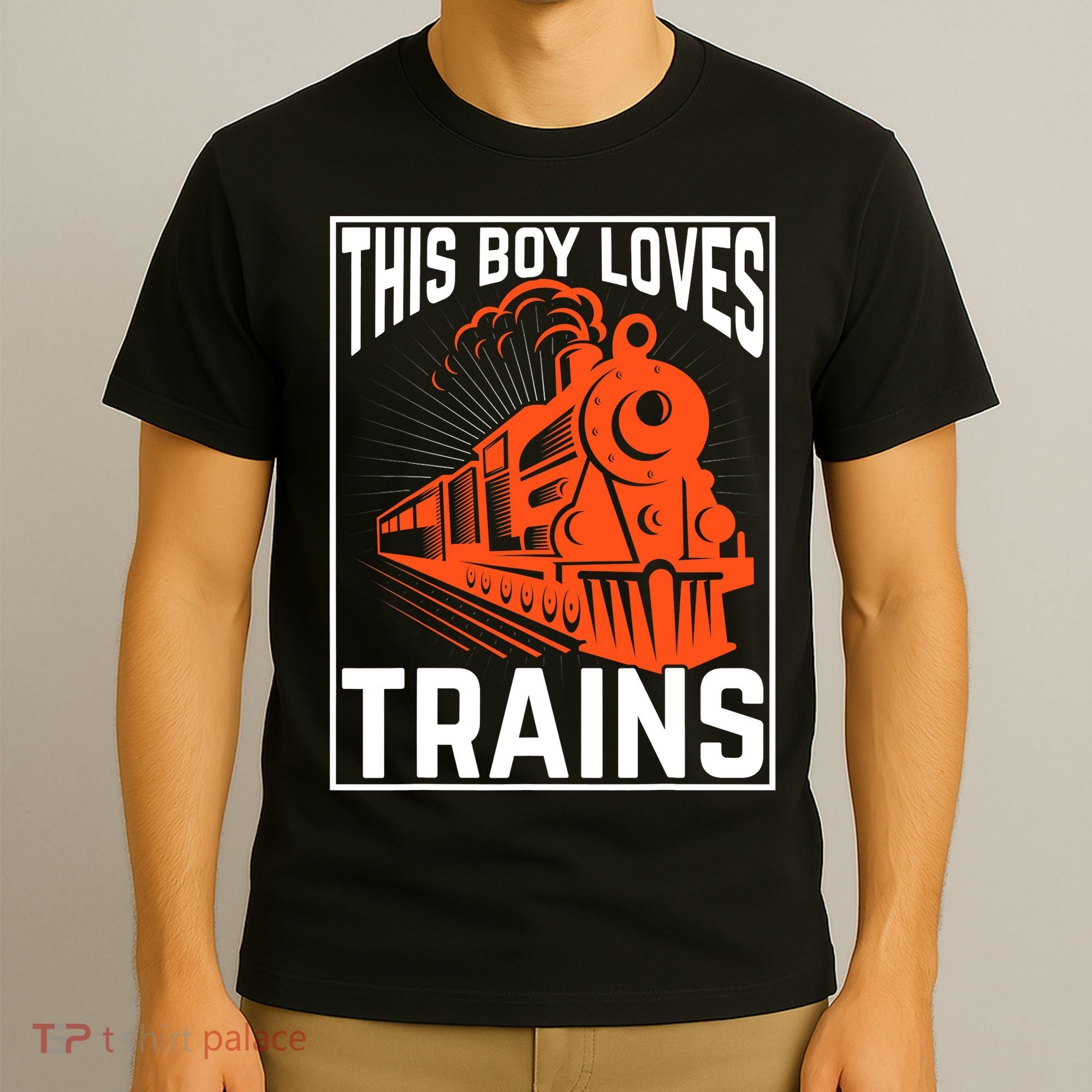 This  loves trains locomotives and wagon! boys train T-Shirt