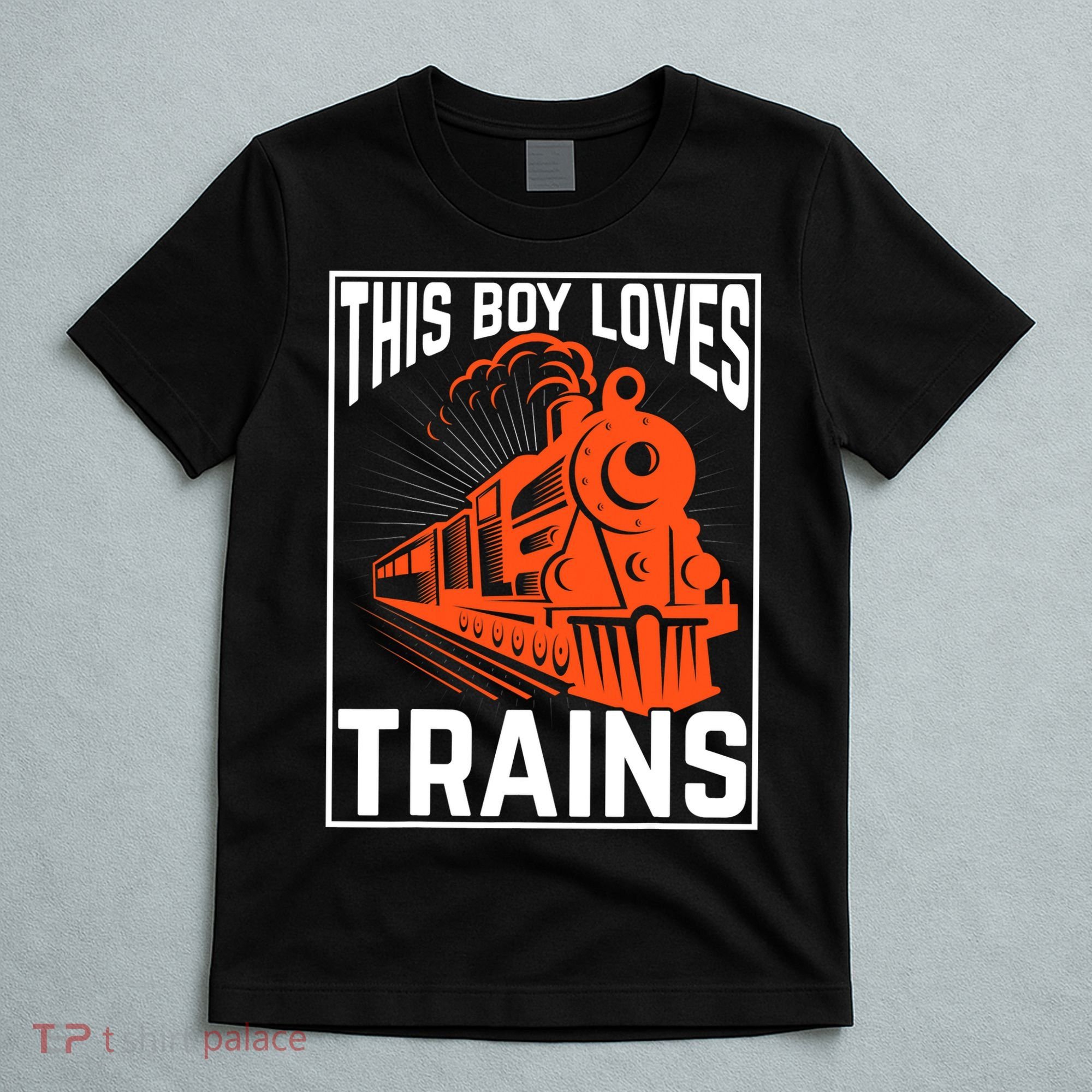 This  loves trains locomotives and wagon! boys train T-Shirt