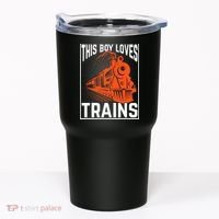 This  loves trains locomotives and wagon! boys train Tumbler thumb 0
