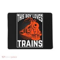 This  loves trains locomotives and wagon! boys train Mousepad thumb 0