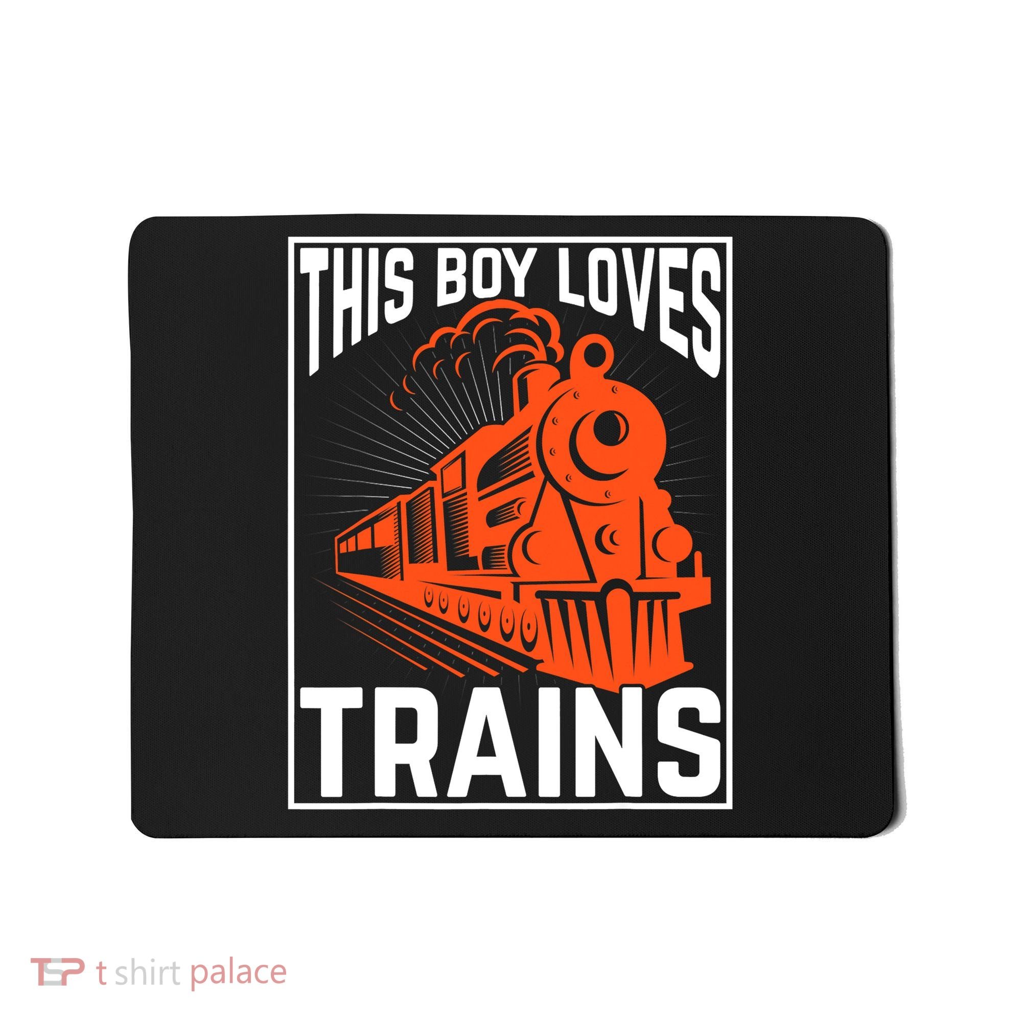 This  loves trains locomotives and wagon! boys train Mousepad