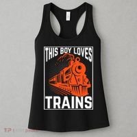 This  loves trains locomotives and wagon! boys train Women's Tank Top thumb 3