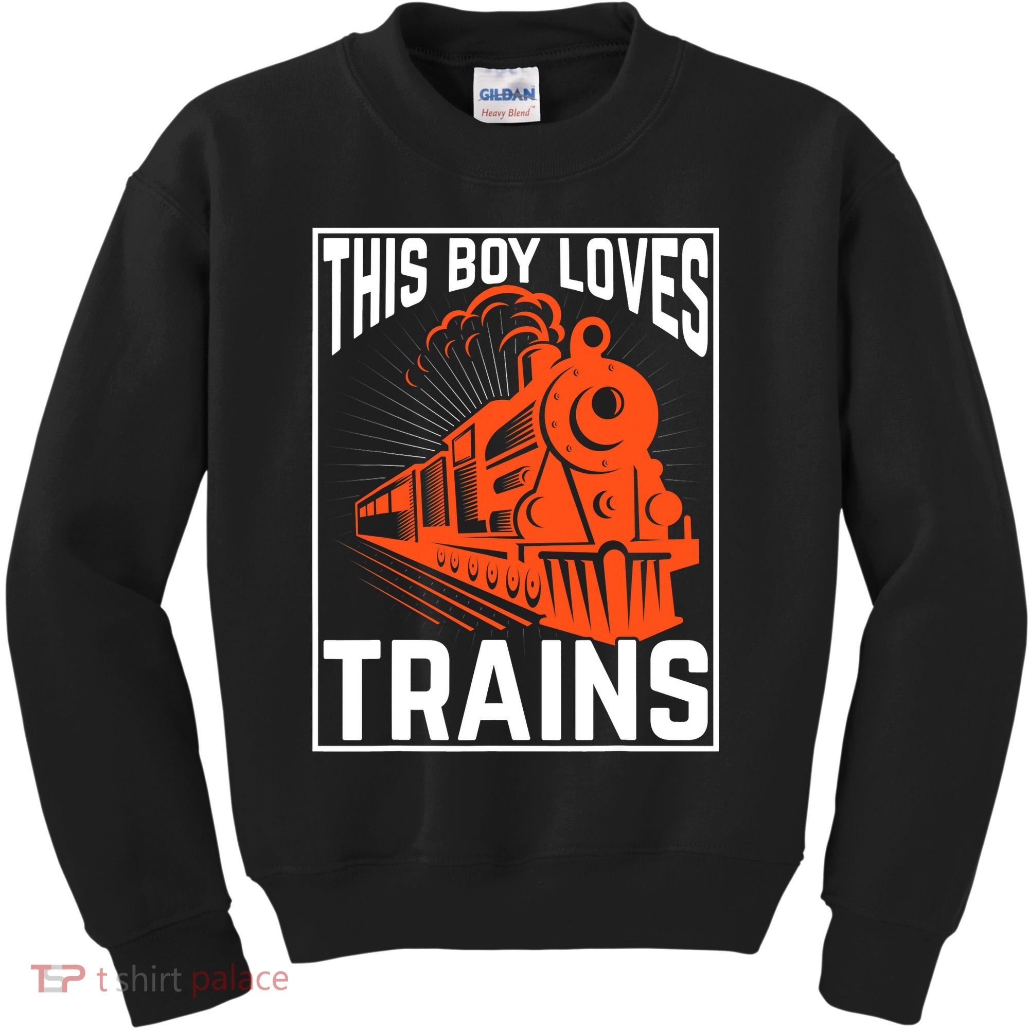 This  loves trains locomotives and wagon! boys train Kids Sweatshirt