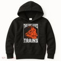 This  loves trains locomotives and wagon! boys train Kids Hoodie thumb 0