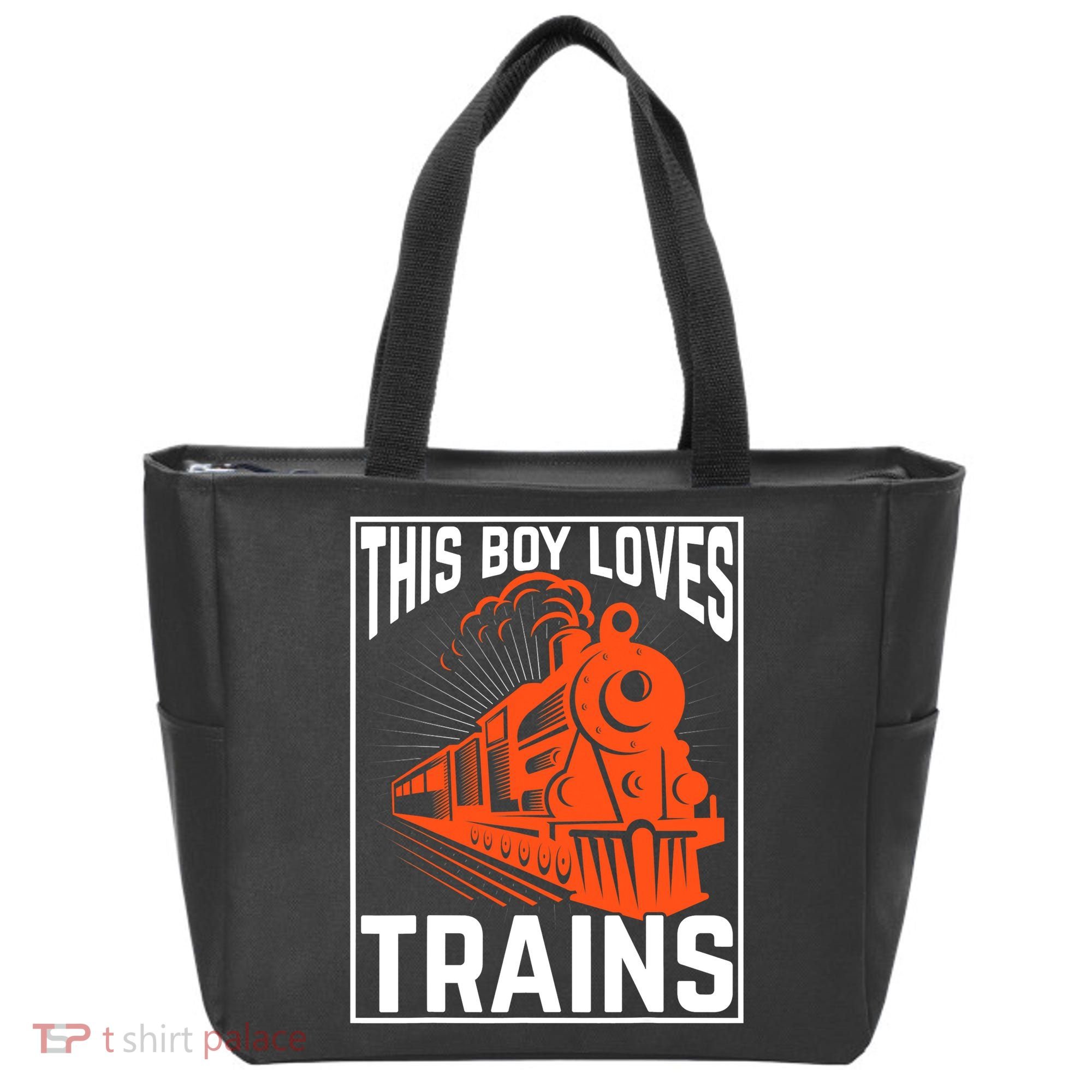 This  loves trains locomotives and wagon! boys train Tote Bag