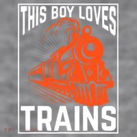 This  loves trains locomotives and wagon! boys train Women's Racerback Cropped Tank thumb 2