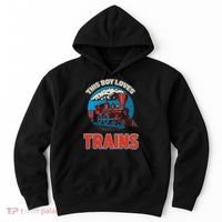 This  loves trains locomotives and wagon! boys train Hoodie thumb 0