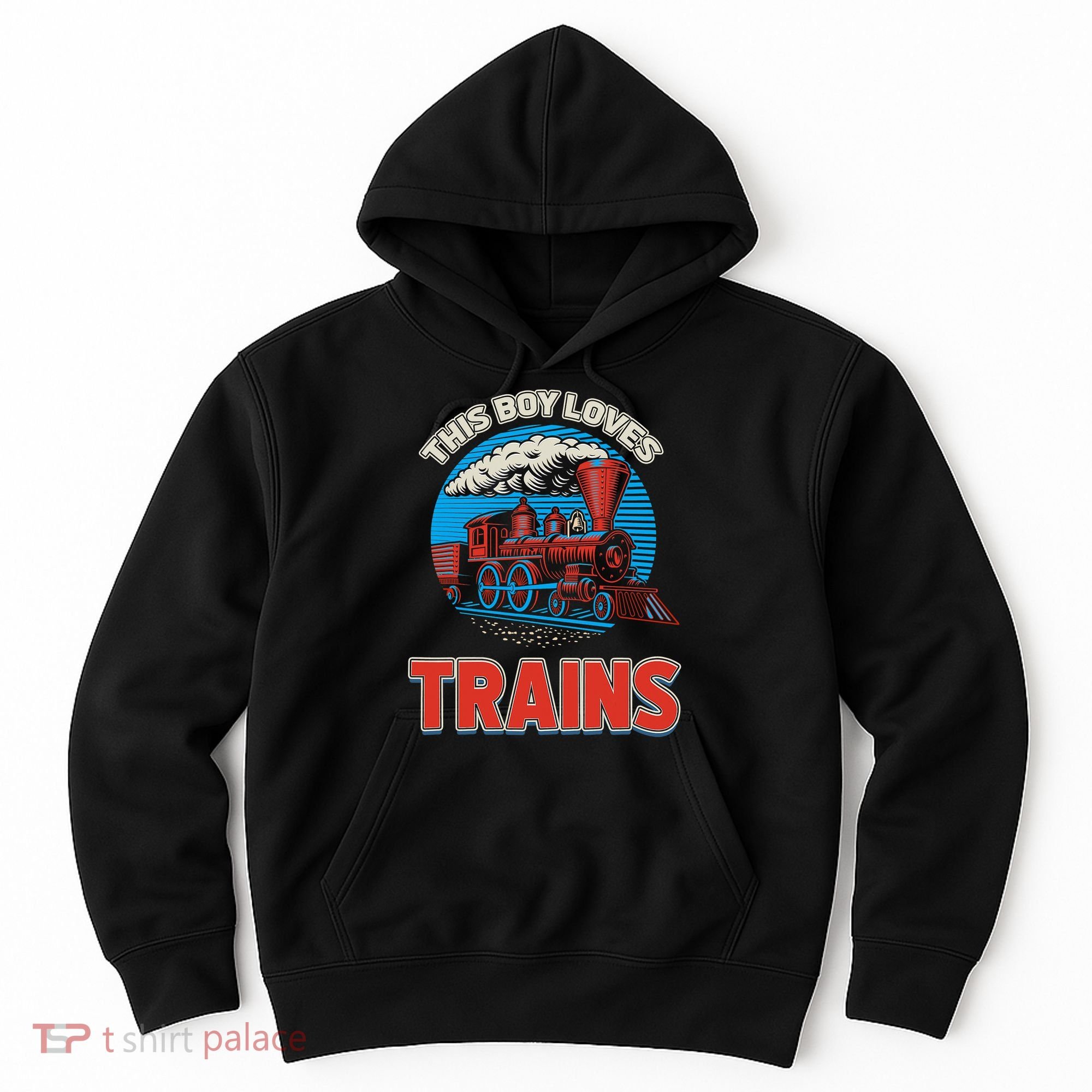 This  loves trains locomotives and wagon! boys train Hoodie