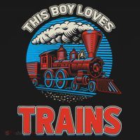 This  loves trains locomotives and wagon! boys train Sweatshirt thumb 3