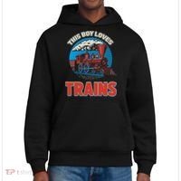 This  loves trains locomotives and wagon! boys train District V.I.T. Heavyweight Hoodie thumb 0