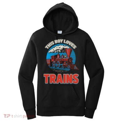 This  loves trains locomotives and wagon! boys train Women's Hoodie