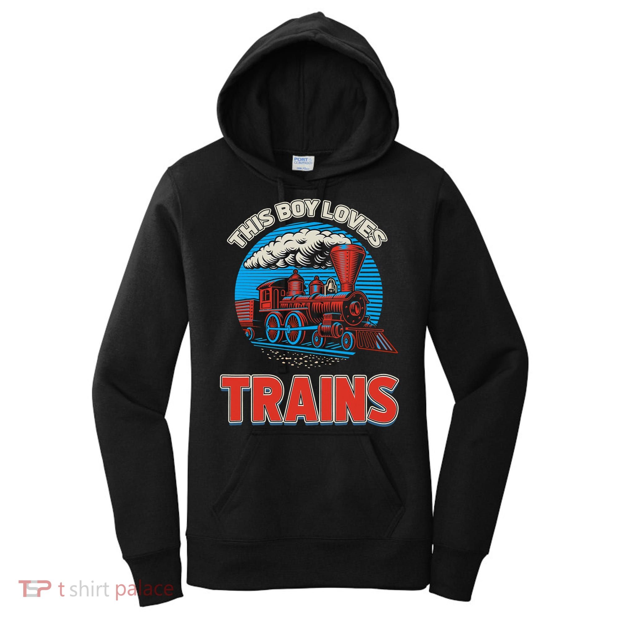 This  loves trains locomotives and wagon! boys train Women's Hoodie