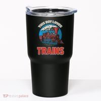 This  loves trains locomotives and wagon! boys train Tumbler thumb 0