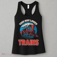 This  loves trains locomotives and wagon! boys train Women's Tank Top thumb 3