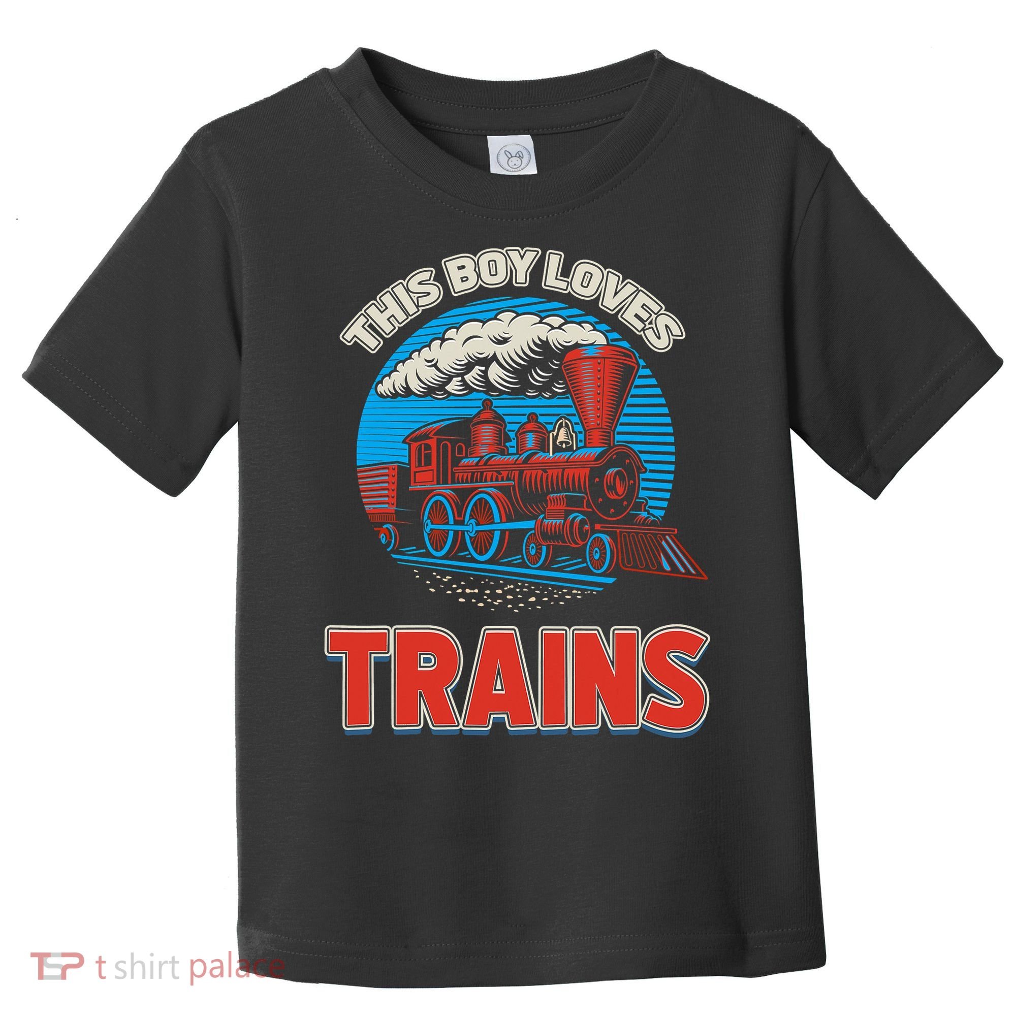 This  loves trains locomotives and wagon! boys train Toddler T-Shirt