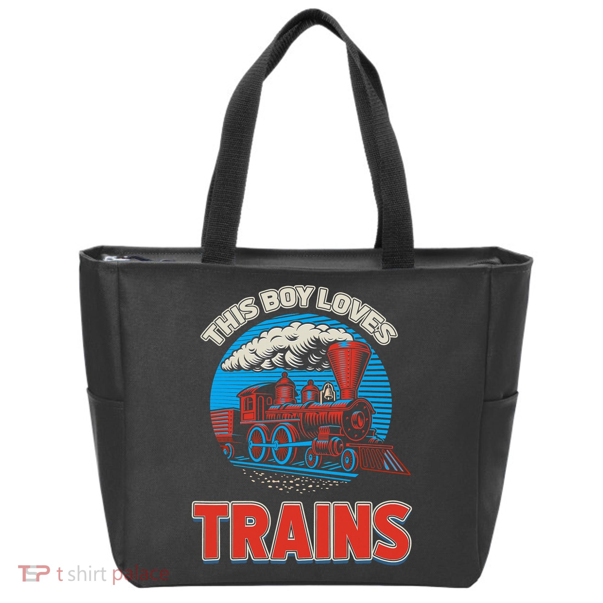 This  loves trains locomotives and wagon! boys train Tote Bag