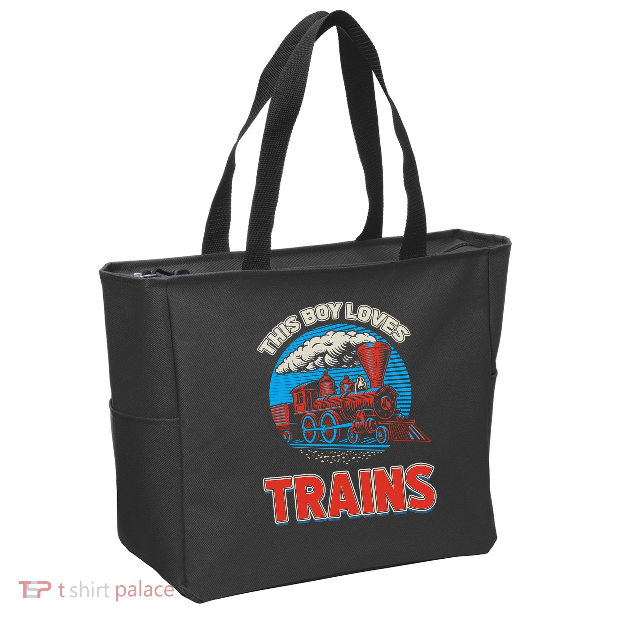 This  loves trains locomotives and wagon! boys train Tote Bag