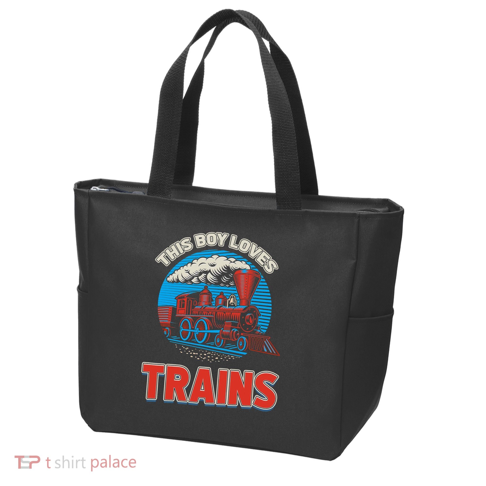 This  loves trains locomotives and wagon! boys train Tote Bag