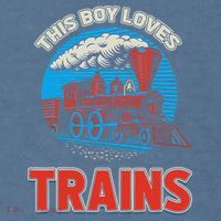 This  loves trains locomotives and wagon! boys train Garment-Dyed Sweatshirt thumb 2