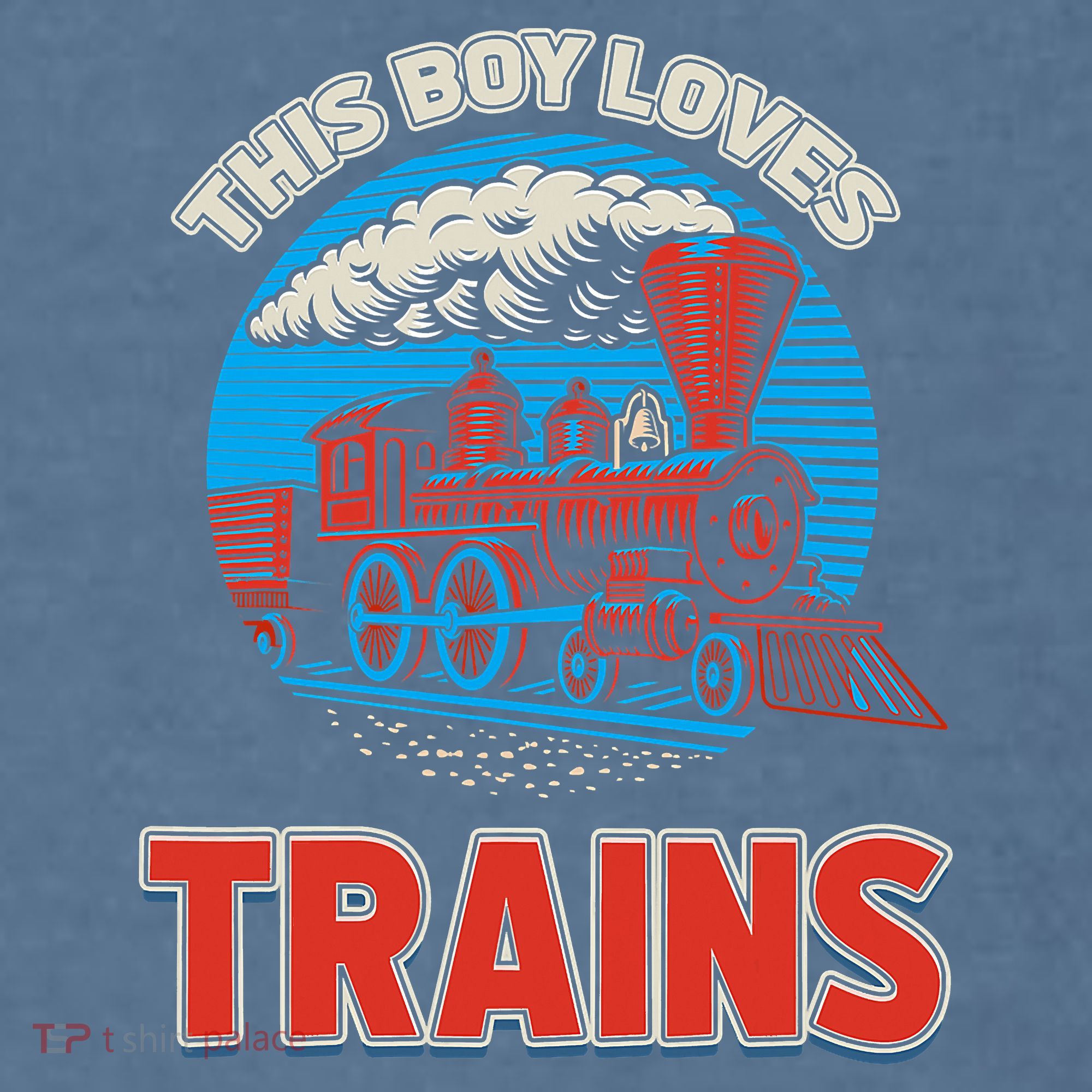 This  loves trains locomotives and wagon! boys train Garment-Dyed Sweatshirt