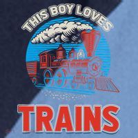 This  loves trains locomotives and wagon! boys train Raglan Baseball Sleeve Shirt thumb 2