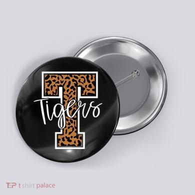 T Letter Tigers Button