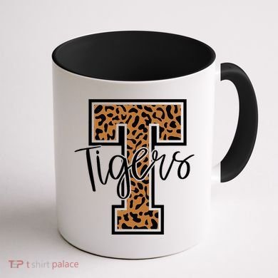 T Letter Tigers Coffee Mug back