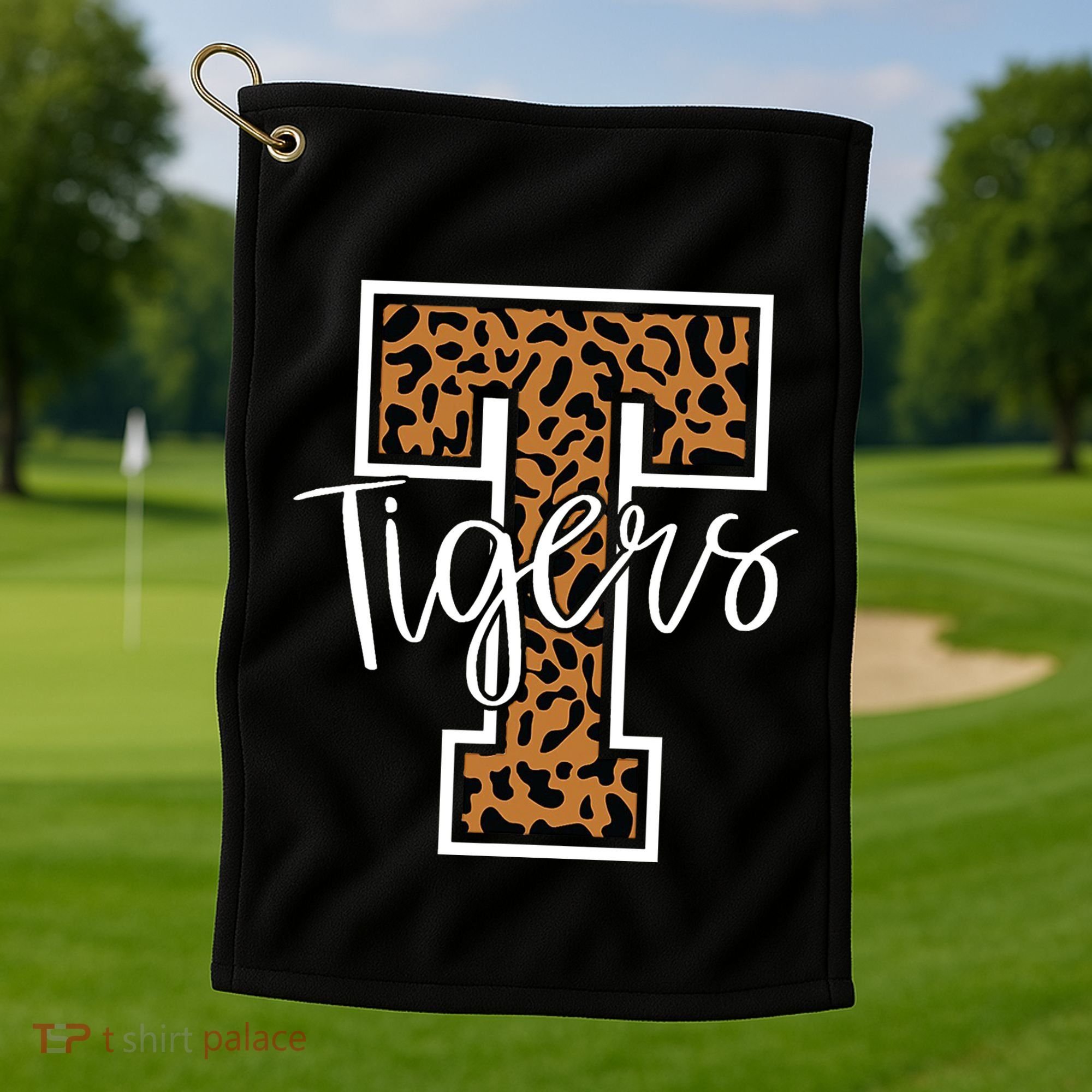 T Letter Tigers Golf Towel