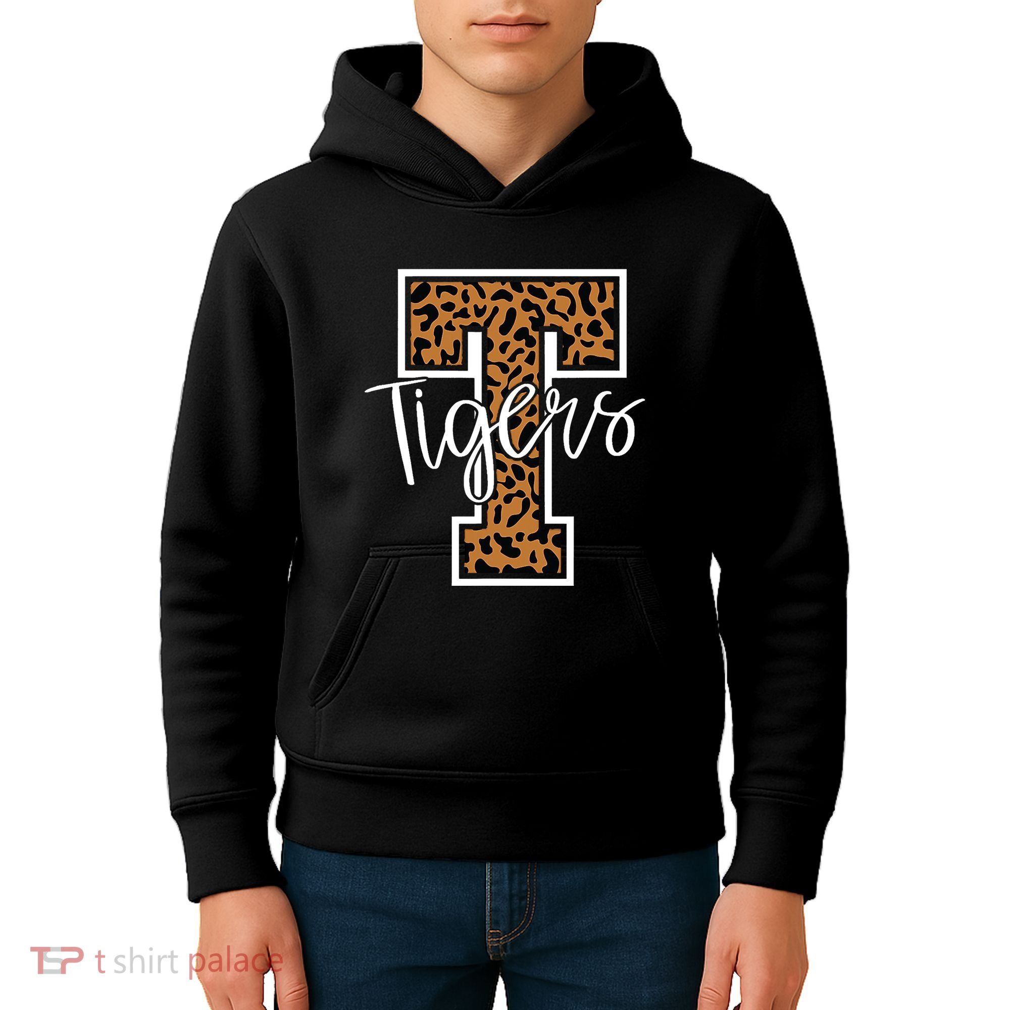 T Letter Tigers Kids Hoodie