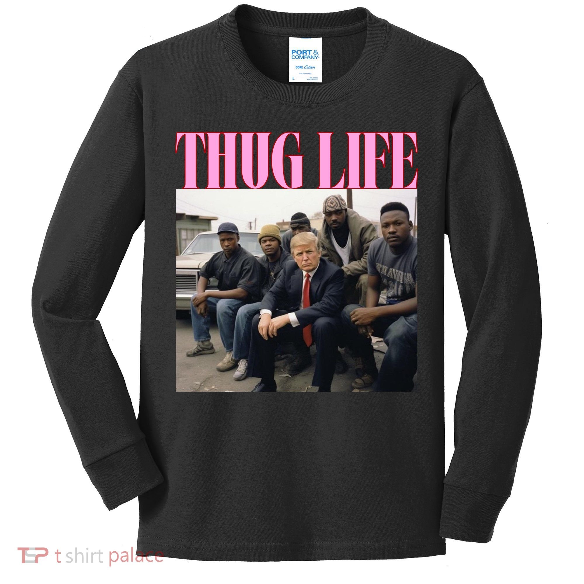 Thug Life Trump’S Kangaroo Conviction Kids Long Sleeve Shirt