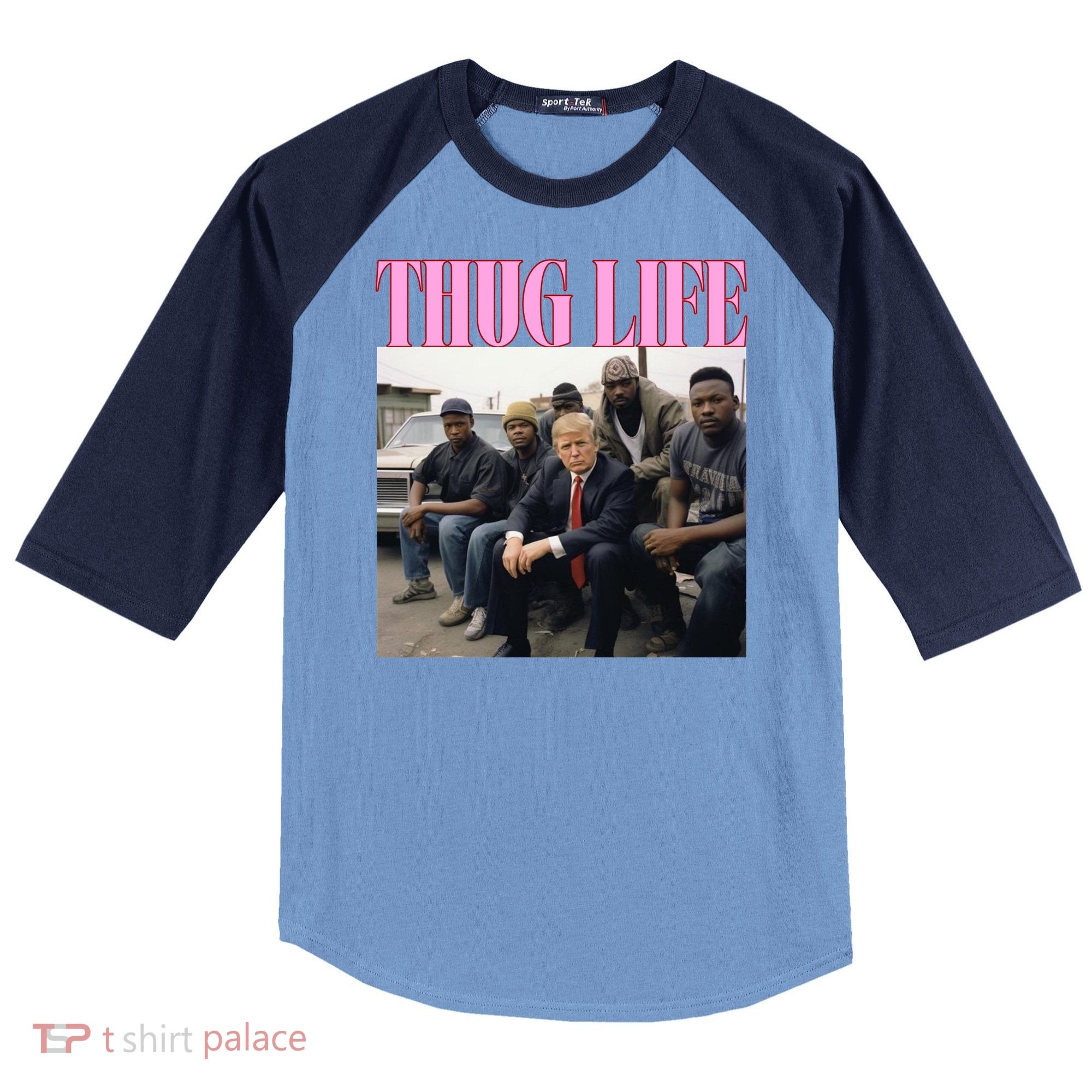 Thug Life Trump’S Kangaroo Conviction Raglan Baseball Sleeve Shirt