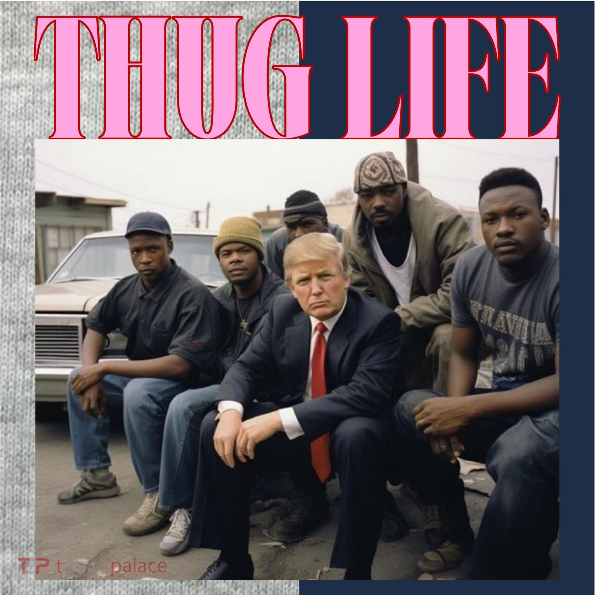 Thug Life Trump’S Kangaroo Conviction Kids Colorblock Raglan Jersey