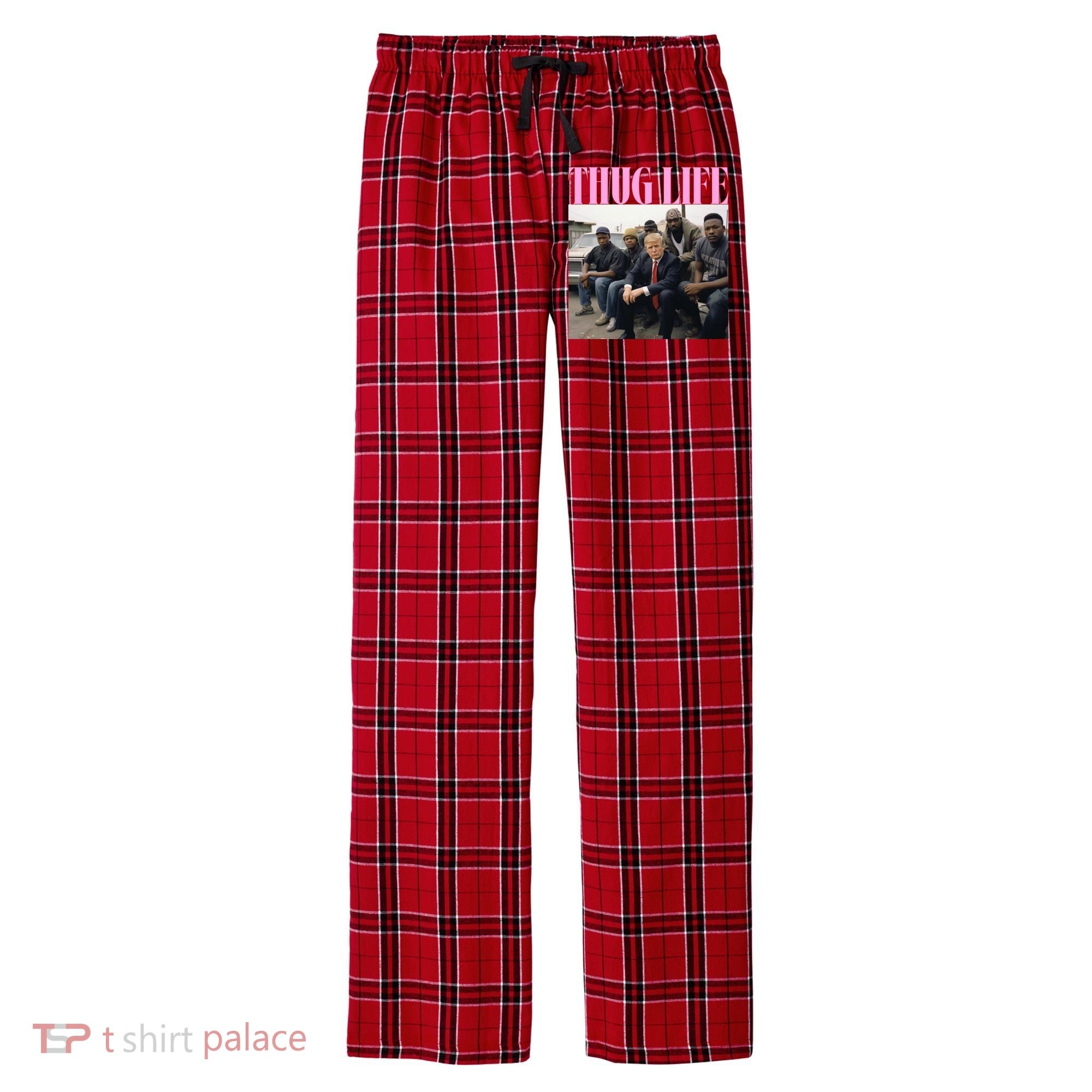 Thug Life Trump’S Kangaroo Conviction Men's Flannel Plaid Pajama Pants