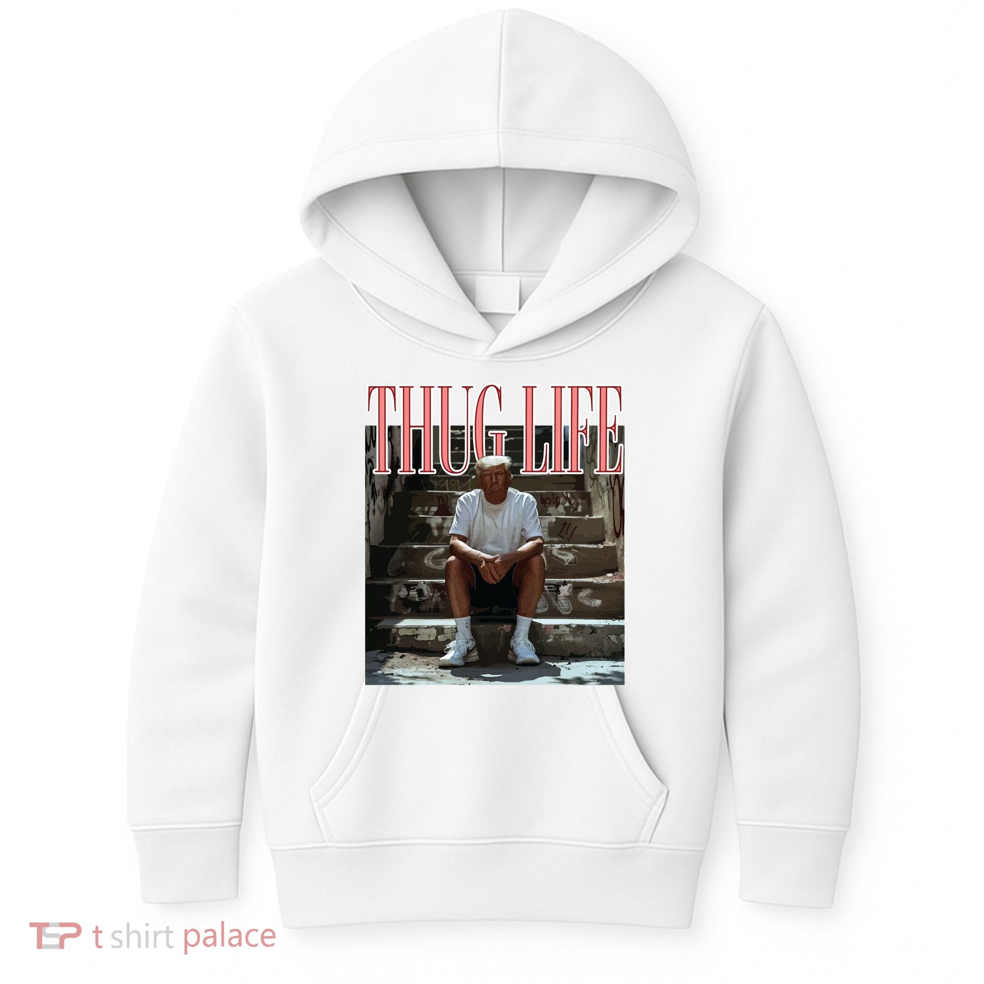 Thug Life Trump  Funny Trump Republican Kids Hoodie